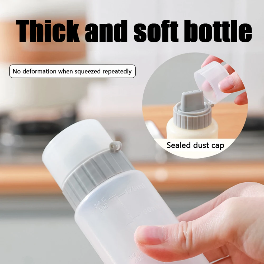 Condiment Squeeze Bottle 350Ml 5 Holes Kitchen Ketchup Mustard Bottle Clear Mayonnaise Honey Dispenser Sauce Storage Contain