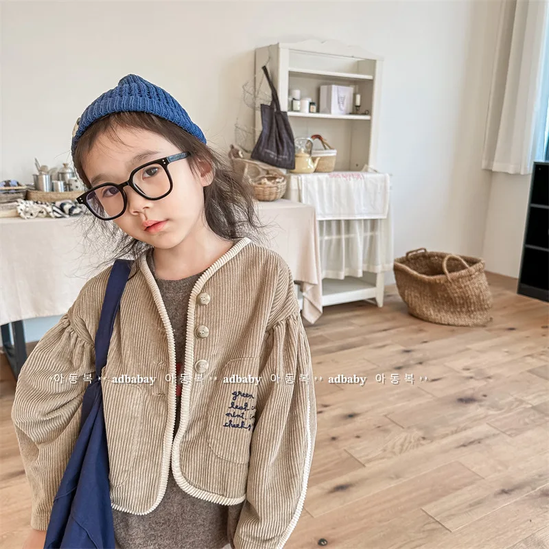 

2023 New Baby Casual Corduroy Coat Autumn Winter Children'a Clothing Little Girls Long Sleeve Jacket Boys Outwear Kids Clothes