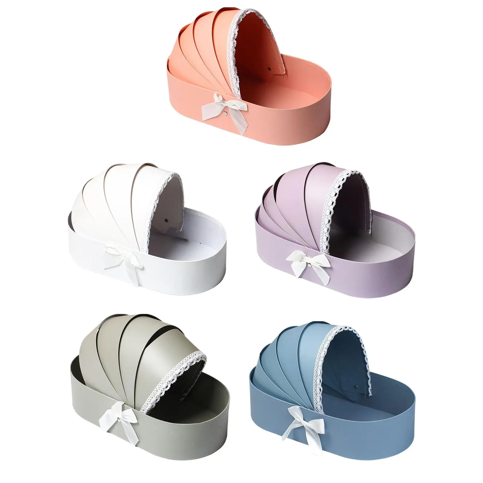 부케 포장 선물 상자 정리 바구니, 레이스 리본 꽃 상자, 요람 꽃 포장 상자, 웨딩 홈 데코 