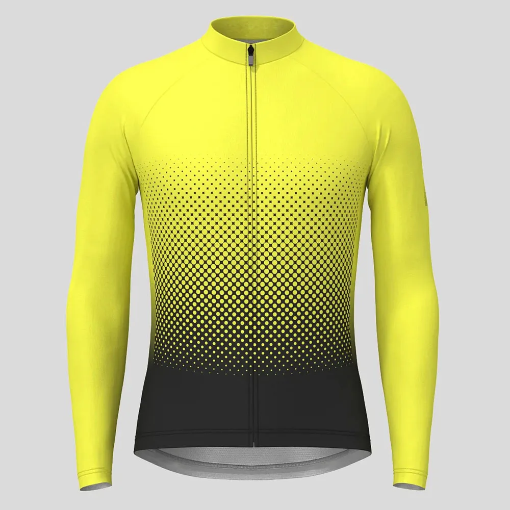 

Polka Dot Gradient Men Cycling Jersey Long Sleeve Tops Bicycle MTB Downhill Shirt Road Bike Team Summer Sports Clothing
