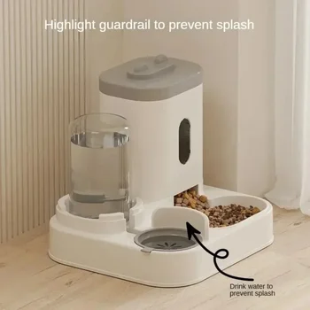 Automatic Feeder Dog Cat Food Bowl With Water Fountain Large Capacity Pet Food Storage Dispenser Container Puppy Pet Accessories 2