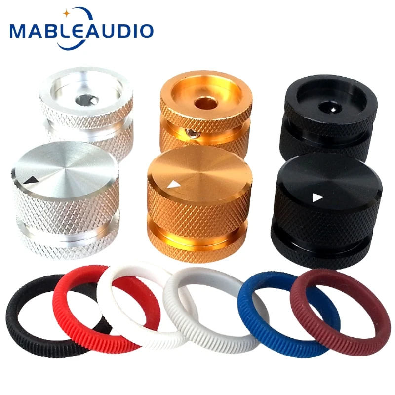 1 Stück 25x18mm Voll aluminium legierung Voll knopf Lautstärke regler Potentiometer Hifi Audio verstärker Farbe Gummiring Rändel knopf