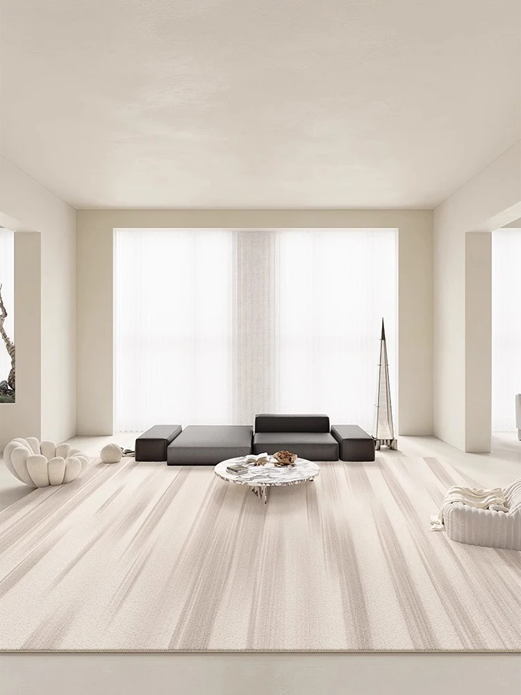 Beige Textured Rug Cream Decorative Carpets Large Size Luxury Living Room Carpet Comfortable Soft Machine Washable Bedroom Rugs 2