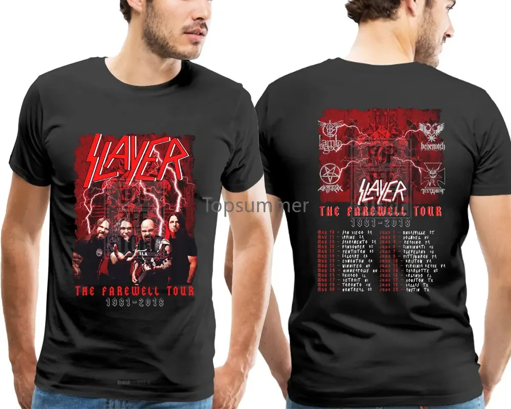 Футболка «Slayer», финальный мир, тур 2018, Северная Америка, Мужская черная, размер: от S до Xxl
