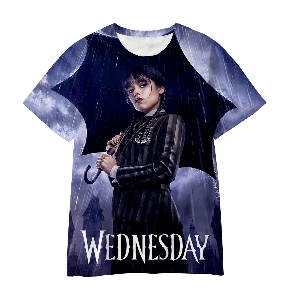 2023 New Wednesday Addams 3D Printing T-shirt Men Women and Children Summer Casual Pop New Style Clothing Tee Tops Cool Clothes