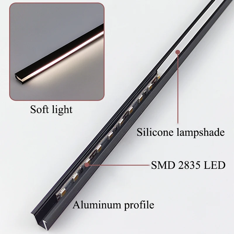 LED Cabinet Light Under Cabinet Light Cabinet Lights LED Cabinet Lights Ultra Thin LED Built-in Under Cabinet Invisible Light Bar Wardrobe Bookcase Layer Shelf DC12V Aluminum Profile Hidden Lighting