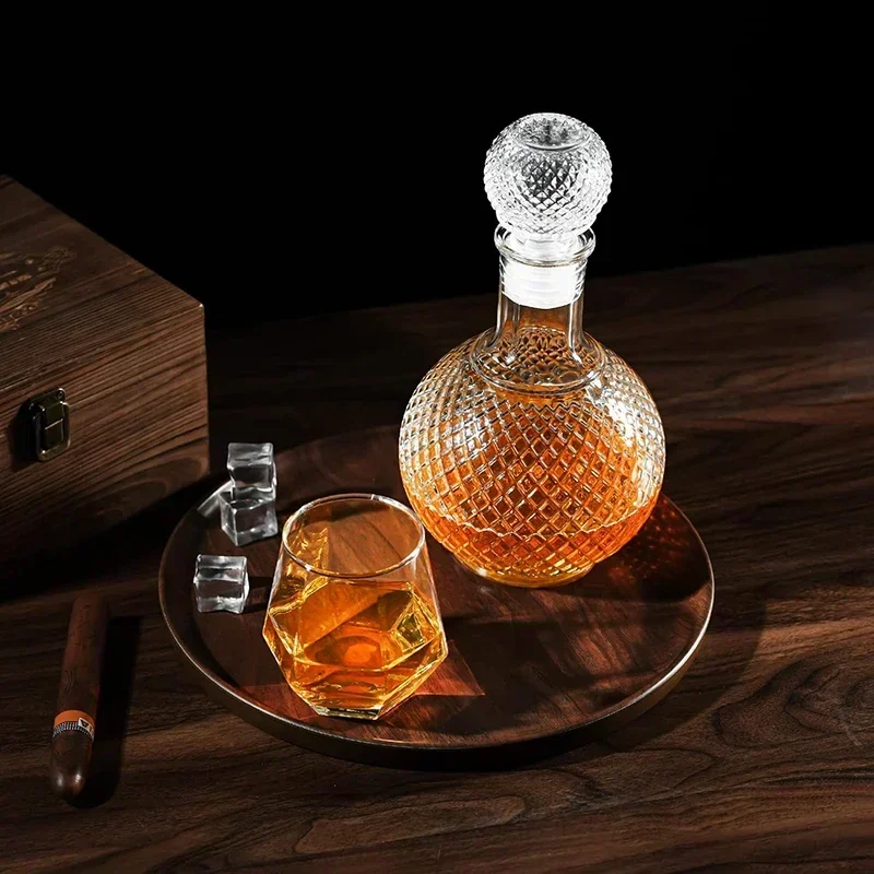 Whiskey Decanter Set 50ML/250ML/500ML/1000ML Glass Liquor Decanter with Airtight Globe Stopper, Whiskey Decanter for Alcohol, Wine, Mouthwash