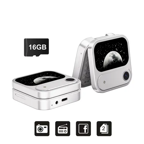 SERVO i17 Air mini Fold Mobile Phone Speed Dial 1.77" Display Magic Voice 2G GSM Dual SIM Card Blacklist FM Radio Flip Cellphone - Image 7