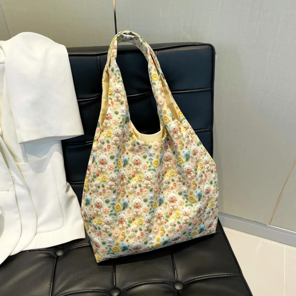 Large Capacity Handbag Personalized Women'S Fashion Bag Casual Commuting Bag Fresh Floral Pattern Handbag For Library Daily