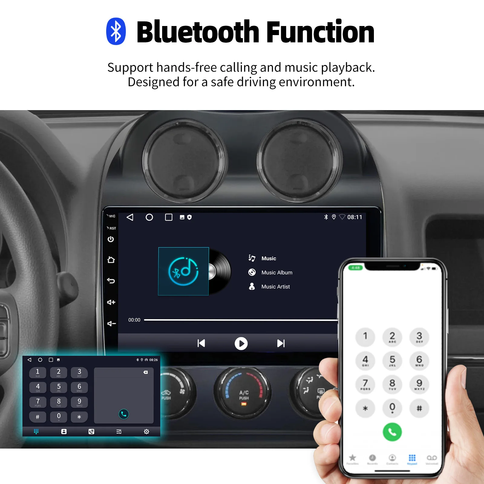 ESSGOO 10-Zoll Android 15 Kabelloses CarPlay für Jeep Compass Patriot 2010-16 Auto-Stereoanlage Radio GPS-Navigation FM BT RDS SWC WiFi Mirror Link – Detail 17