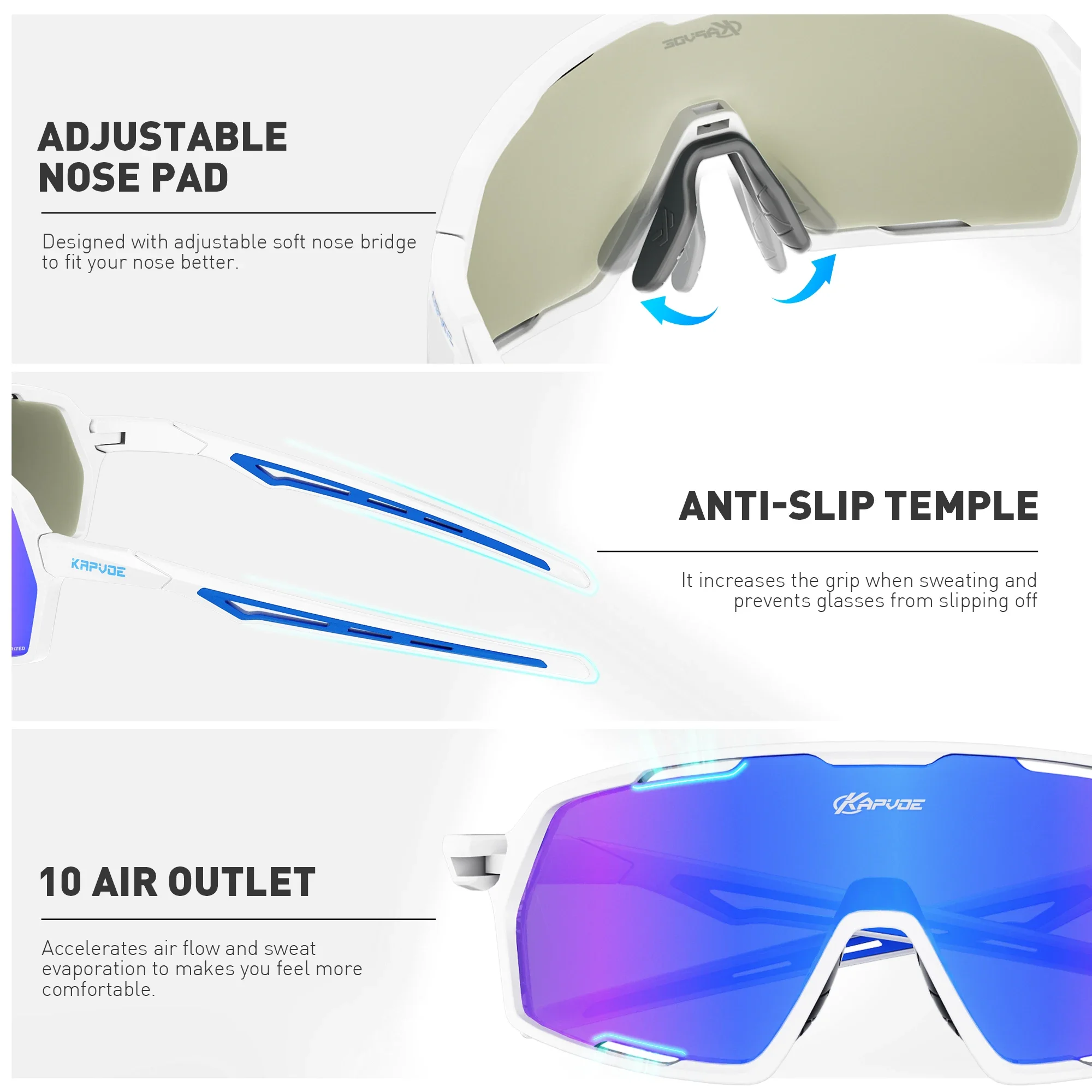 Kapvoe UV400 Cycling Glasses for Men MTB Sunglasses Mountain Bike Bicycle Eyewear Women Sports Goggles 2025 Road Speed Skating