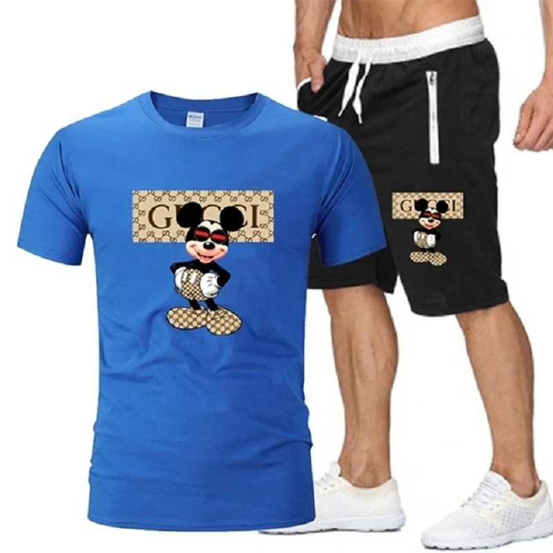 Disney Print Short Sleeve Cotton Tshirt Suit Outdoor Sports Fitness