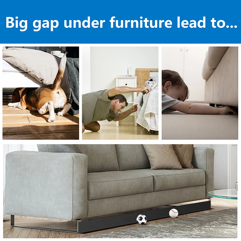 Toy Blockers Adjustable Bumper for Furniture Under Couch Blocker Stop Things From Going Under Sofa Furniture Bed for Pets Kids furniture cover,sofa gap filler