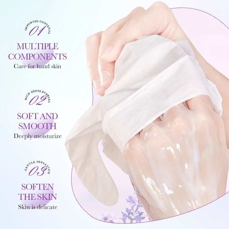 SADOER Lavender Moisturizing Hand Mask Whitening Nourishing Anti-aging Hydrating Hand Gloves for Hands Skin Care Products