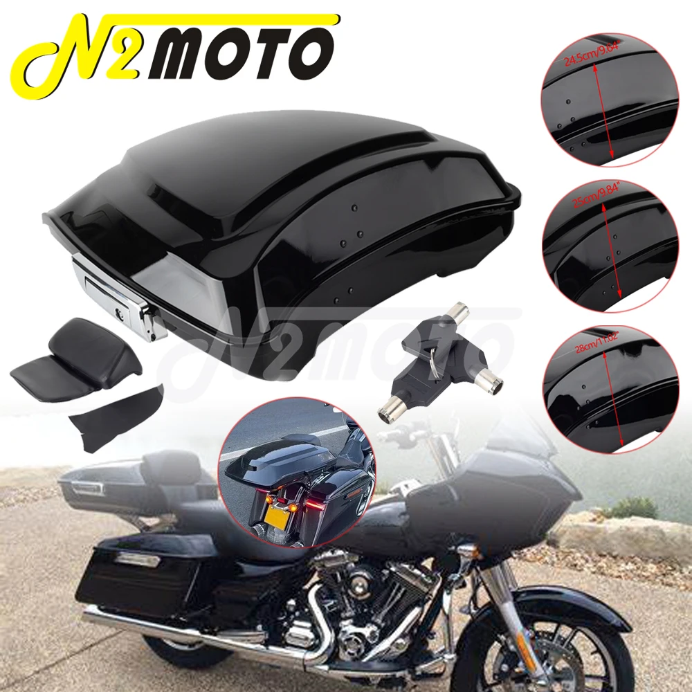

Для Harley Touring Road Glide CVO Road King 2014-23 Упаковка из ABS пластика багажник для мотоциклетного инструмента верхняя коробка багажник Задняя часть с спинкой