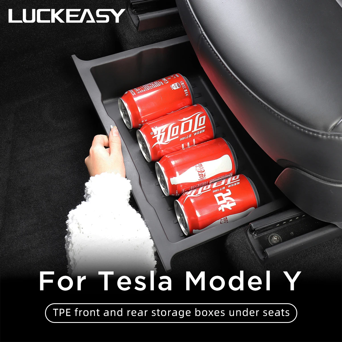 

For Tesla Model Y 2017-2023 Under Seat Storage Box Car Interior Accessories Drawer Type Organizer Storage Lower Box Case
