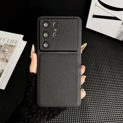 Samsung Galaxy Solid Color Shockproof Leather Case - Durable Back Cover - Samsung S24 (Black)