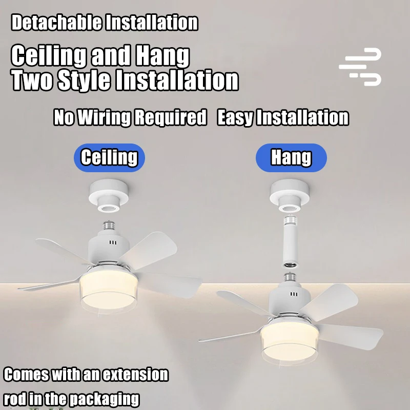 Ceiling Fan With Lamp E26/E27 Interface Silent Ceiling Fan With APP and Remote Control Modern Simple Lights Bedroom Lighting