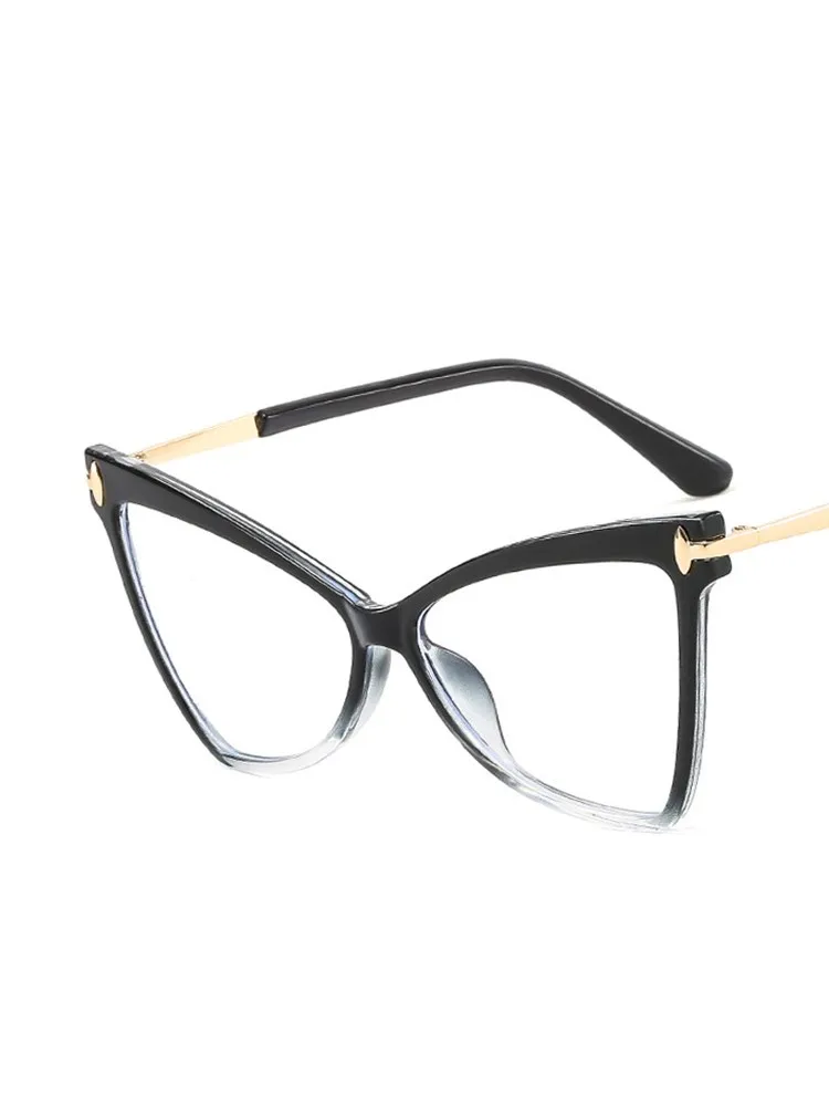 Cat Eye Oversized Glasses Frame TR90 Glasses Personality Fashion Butterfly Computer Triangle Eyewear