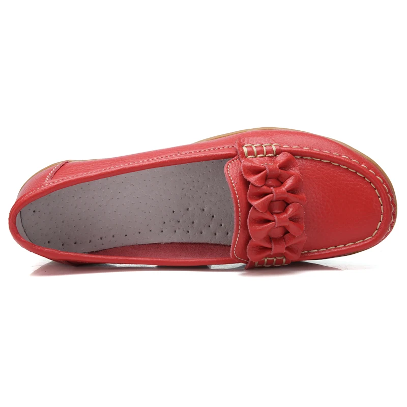 Frühling Herbst Leder Damenschuhe schlüpfen in flache Schuhe lässige Slipper Schuhe Wohnungen Damen Mokassins Größe 34-43 – Detail 16