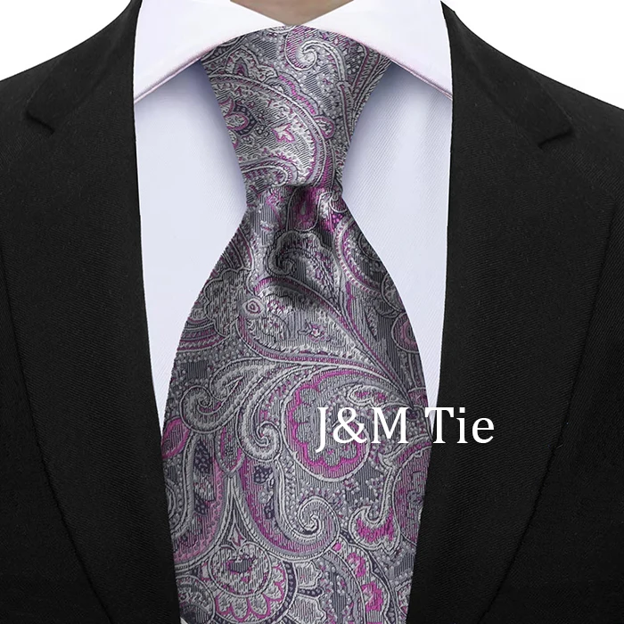 Herren-Krawatte, luxuriöse Krawatte, braun, grau, Business, Hochzeit, Party, neues Design, Krawatte, Paisley-Krawatte, Blumenmuster, Hochzeitsstil, Gravat-Geschenk – Detail 21