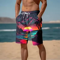 Summer New Harajuku 3D Cocoanut Trees Printing Beach Shorts Palm Tree Graphic Board Shorts For Men Hawaiian Cool Swimming Trunks 1