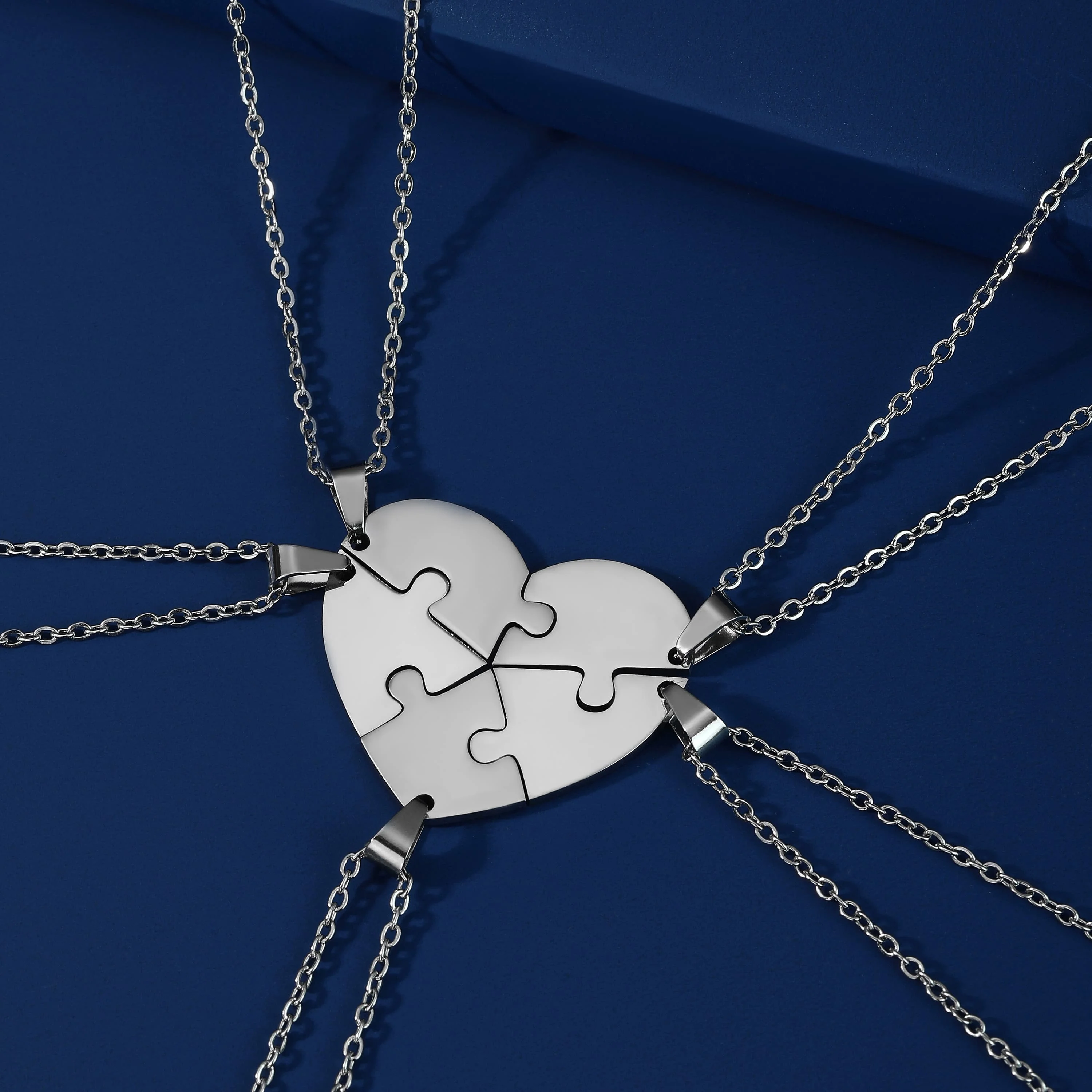 Five Piece Heart Puzzle Necklace Pendants Five Piece Necklace Set Five  Silver Puzzle Charms Family Necklaces - Etsy | Best friend gifts,  Bridesmaids gifts, Friendship jewelry