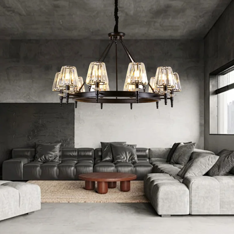 シャンデリアレトロマット調ブラックシャンデリア