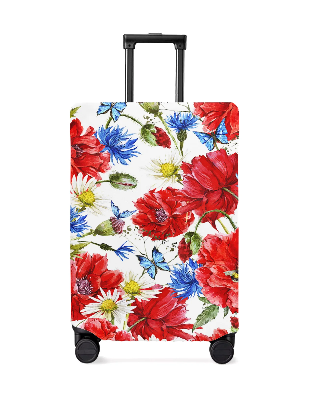 red-poppy-daisy-flower-travel-luggage-protective-cover-for-travel-accessories-suitcase-elastic-dust-case-protect-sleeve