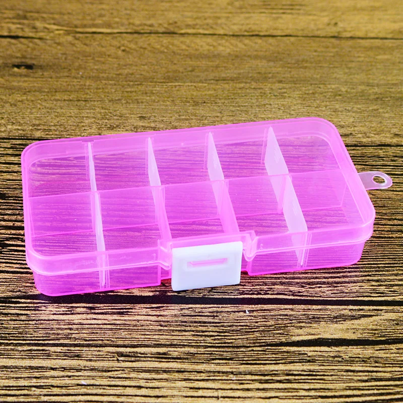 Adjustable Transparent Plastic Storage Box for Small Component Jewelry Tool Earring Case Bead Pills Organizer Nail Art Tip Case 