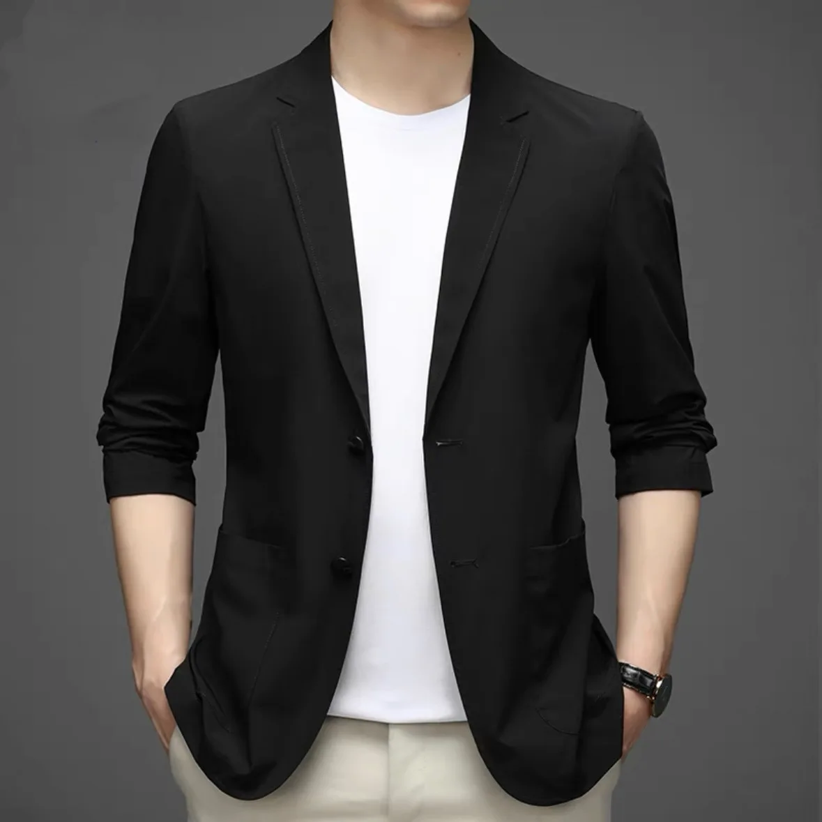 

K2575-Man Suit jacket business professional double slit