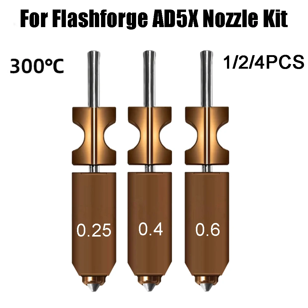 For Flashforge AD5X Hot End Nozzle Assembly 0.25mm/0.4mm/0.6mm
