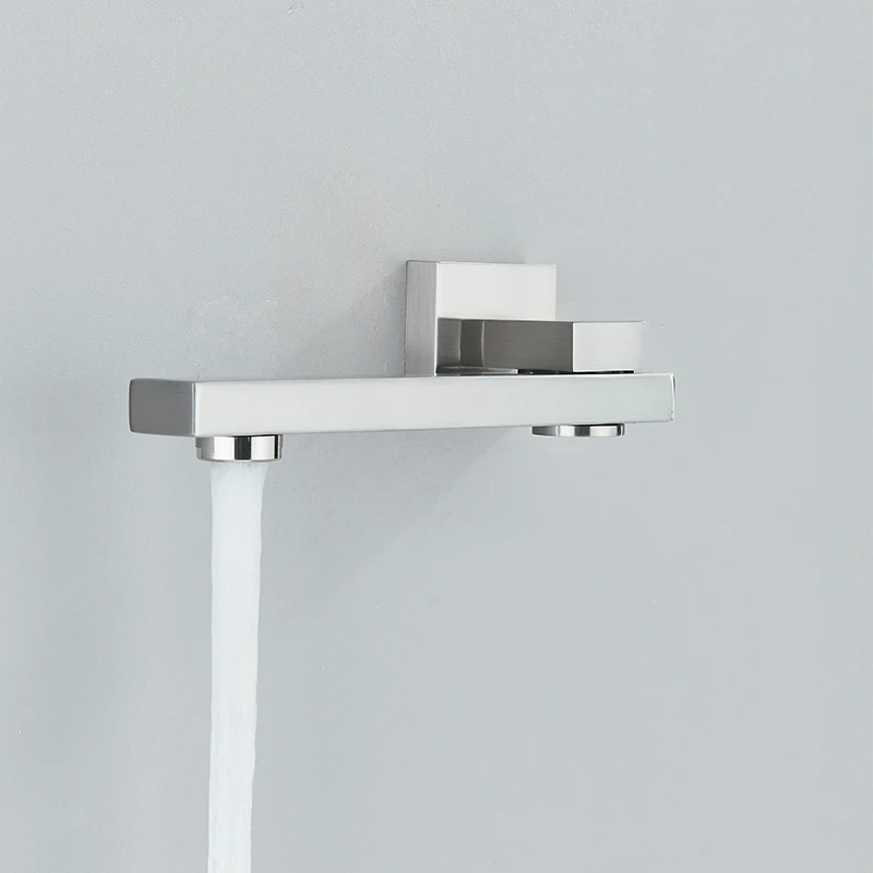 Brushed Nickel hidden shower faucet wall mounted swive bath spout 360 degree rotation bath faucet 3