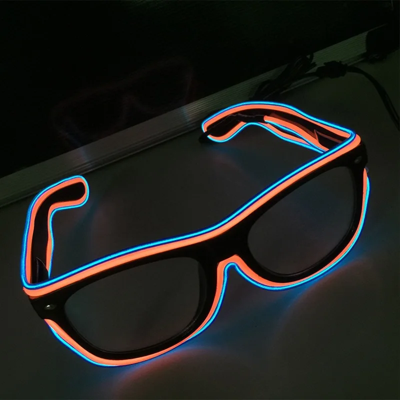 Gafas luminosas LED con cable EL, lentes luminosas con iluminación nocturna  intermitente para Halloween, Visor de neón para Bar y fiesta - AliExpress