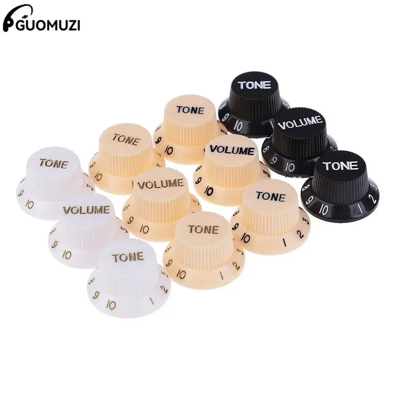 3Pcs/Set Plastic Guitars Strat Knob 1 Volume 2 Tone Control Knobs For