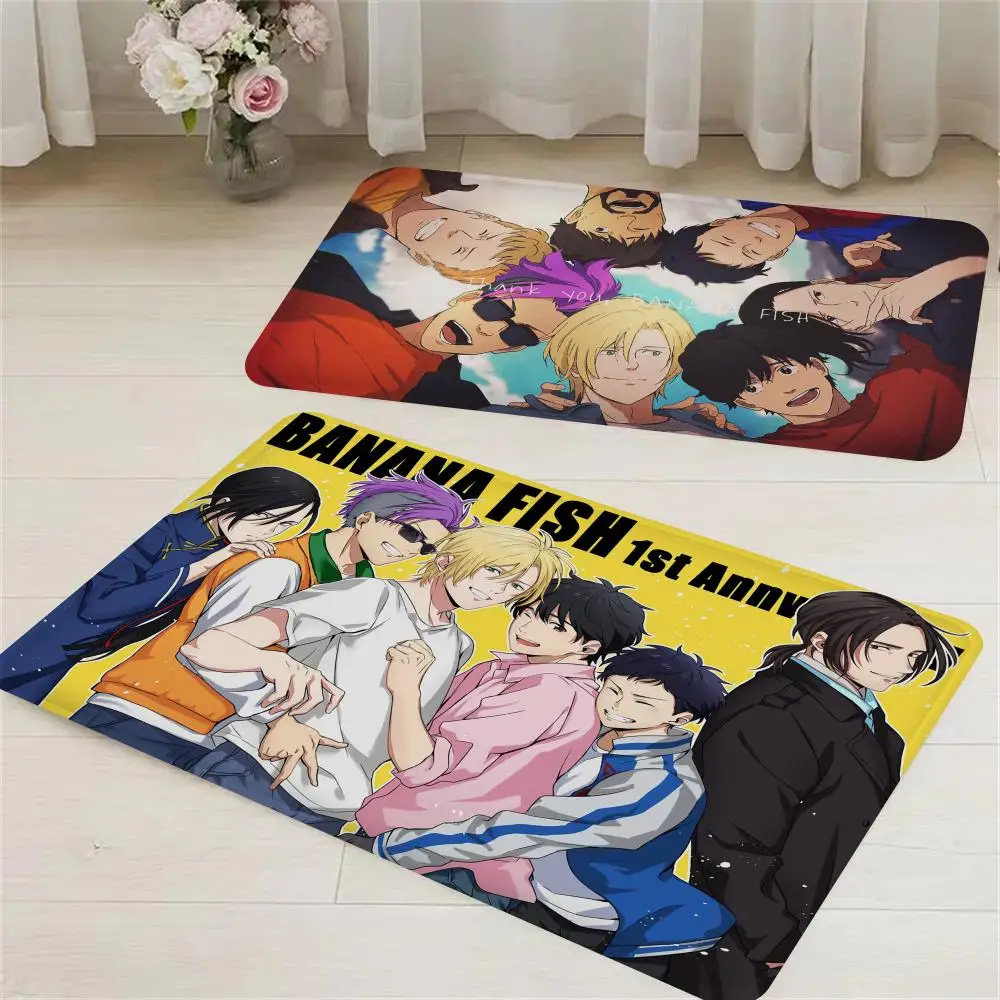 

BANANA FISH Floor Mat Room Mats Washable Non-Slip Living Room Sofa Chairs Area Mat Kitchen Alfombra