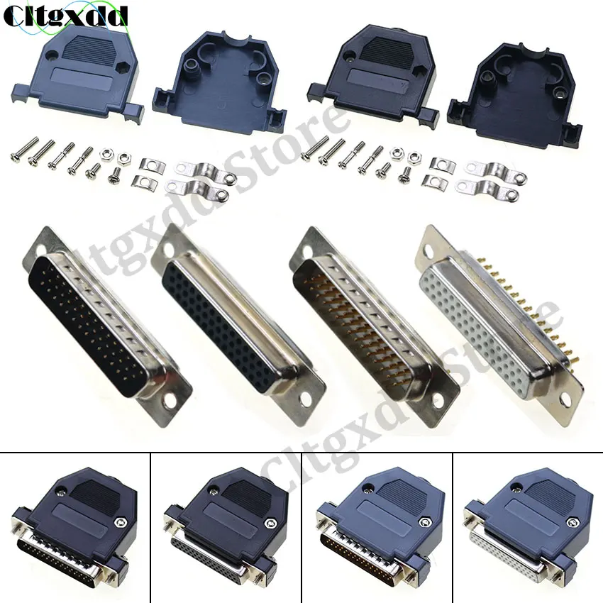 1 stücke db44 schweiß kopf männlich weiblich buchse grau schwarz kunststoffs chale 3 reihen 44pin serielle port stecker D-SUB 44 pin adapter stecker