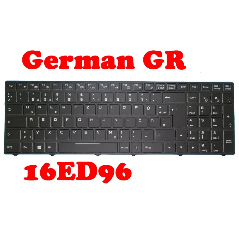 

Laptop Keyboard For SKIKK 16ED96 With Frame Black United States US/German GR With Backlit