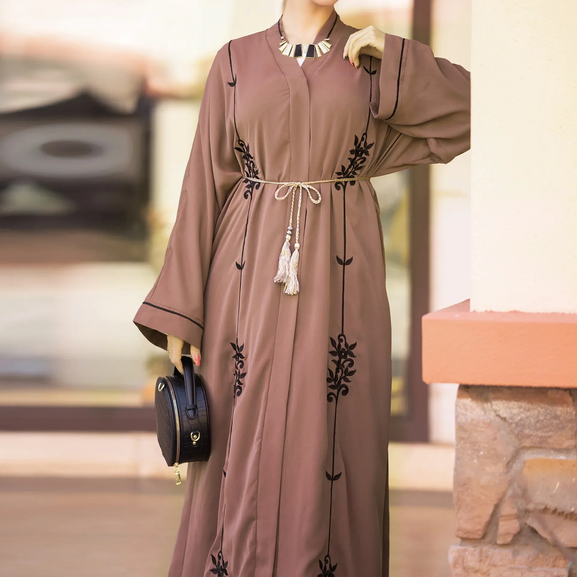 Embroidery Abaya Kimono Muslim Women Hijab Dress Kaftan Robe Open Abayas for Party Dubai Luxury Turkey Ramadan Eid Islam Outfit