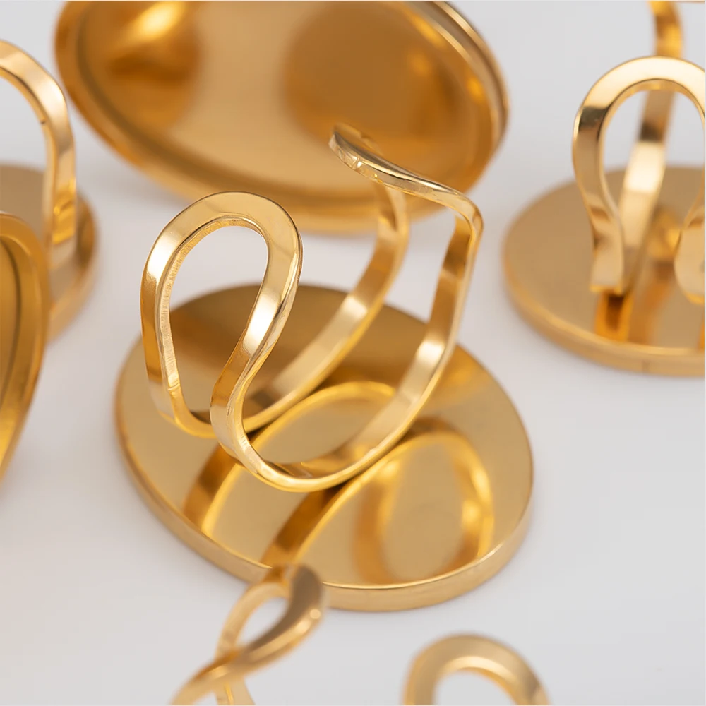4 Stück ovale Ringfassungen aus Edelstahl, 18 25 mm, blanko, Cabochon-Tablett, offene Ringe, Epoxidharz-Bastelbasen für Lünette, Schmuckherstellung, DIY – Detail 5
