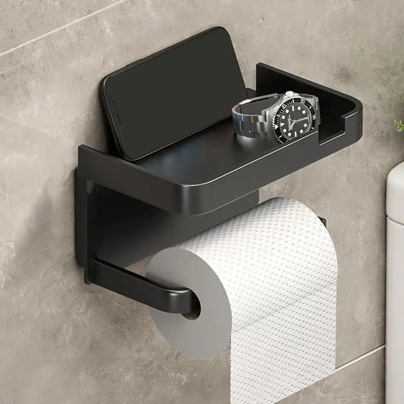 No Drill Toilet Paper Holder No Punching Paper Towel Holder Adhesive Tissue Roll Drilling Towel Rack For