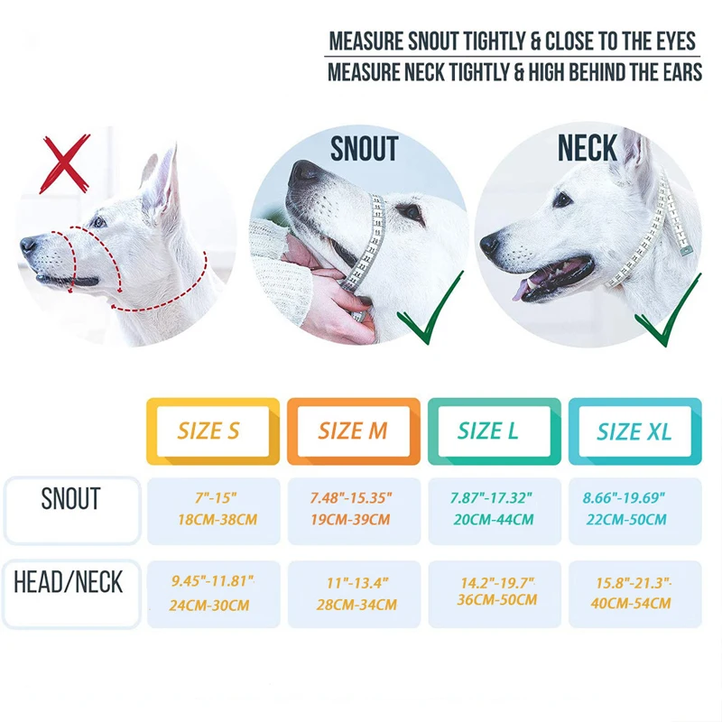 Dog Muzzle Anti Bark Dog Collar Training Tool Nylon Set Adjustable Anti-Bite Quick Release Mouth Cover