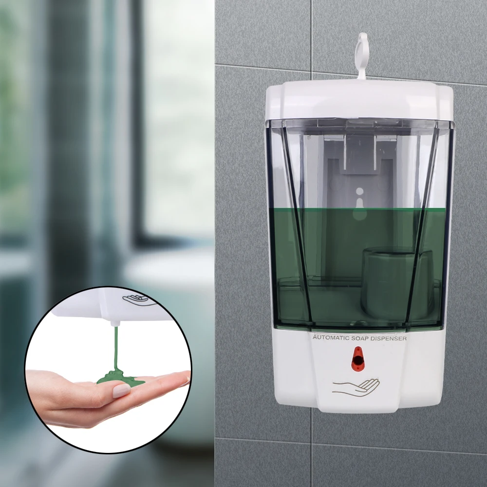 

700ml for Kitchen Bathroom Touch-free Lotion Pump Touchless Liquid Automatic IR Sensor Soap Dispenser Wall-Mount