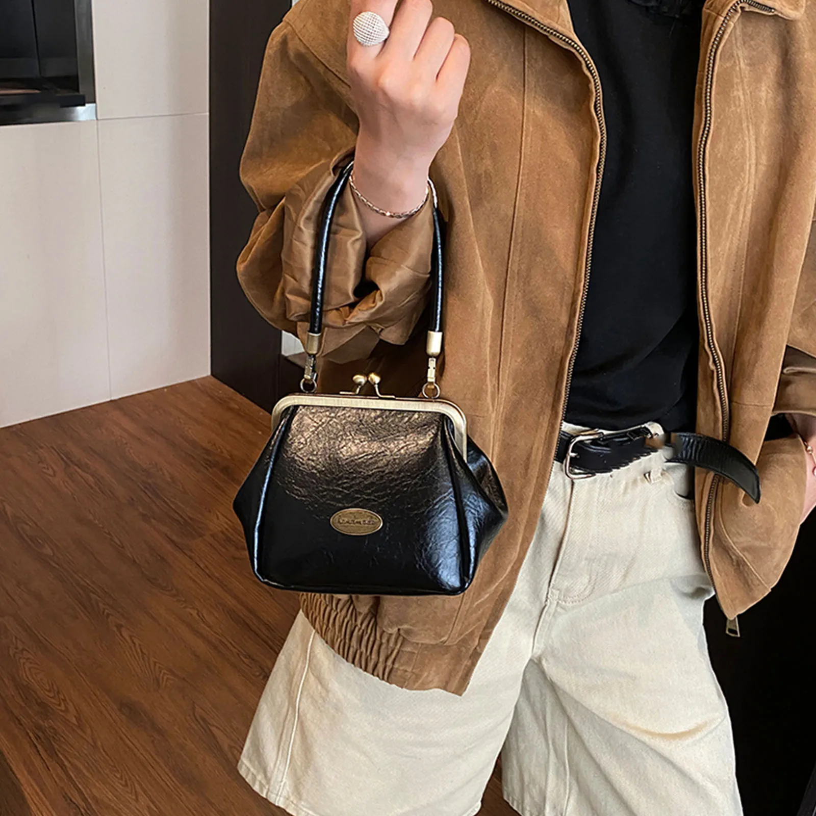 Women PU Leather Shoulder Bag Fashion Crossbody Bag Vintage Handbag for Work Shopping Travel