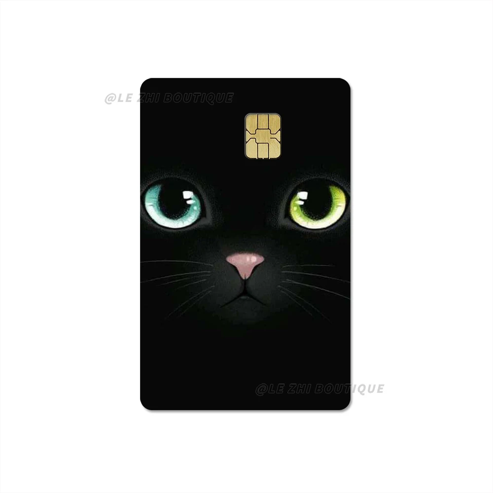 Süße coole Cartoon-Tiere Kreditkarte Haut Film Cover Aufkleber schwarze Katze PVC DIY wasserdichte Bankkarte Bus Metro Aufkleber Geschenk – Detail 20