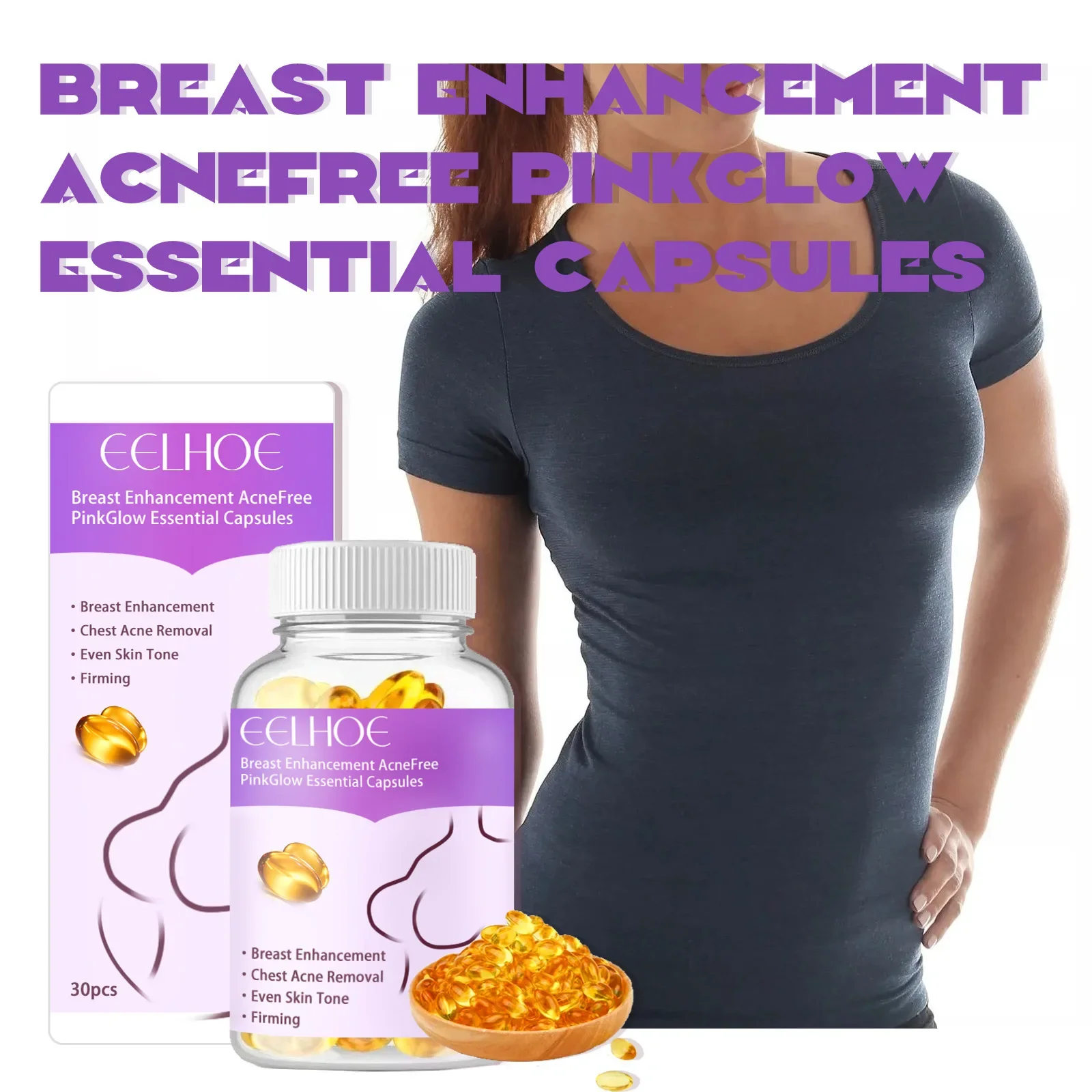 Breast Enhancement Oil Capsule Breast Firming Tightening Massage Bigger Chest Lift Oil Fast Growth 30PCS
