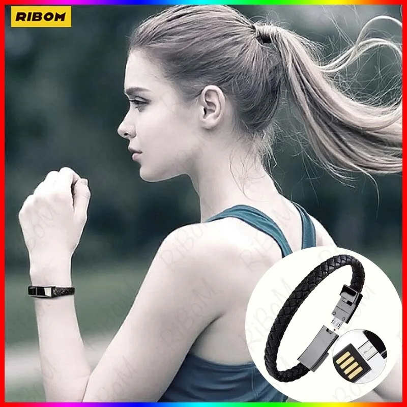 New Lether Usb Data Synchronize Cable Braided Bracelets Bangles For