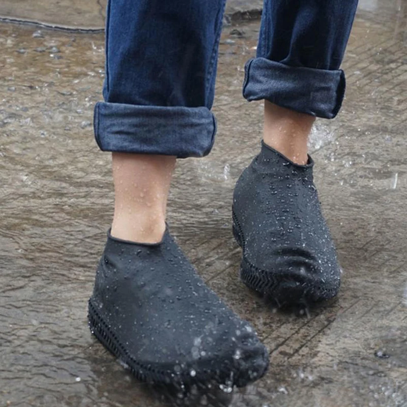Latex waterproof shoe covers unisex shoes protectors reusable non-slip rain boot overshoes walking shoes accessories shoe covers