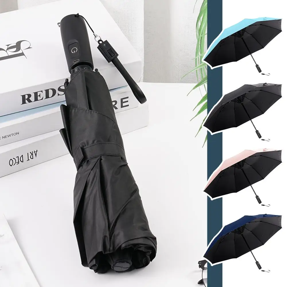 

New Cooling Umbrella With Fan Umbrella Creative Sun Reverse Umbrellas Folding Umbrella For Drop Ship W0Q8
