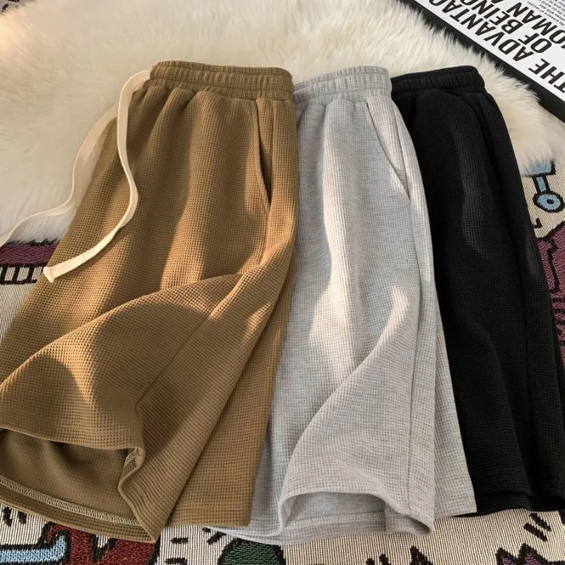 Sommer-Laufshorts für Herren, lässig, Jogging, Sport, kurze Hosen, einfarbig, Kordelzug, locker, trocken, atmungsaktiv, für Fitnessstudio, Sport-Shorts